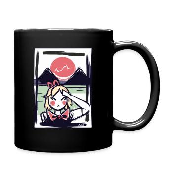 Japanisches Mädchen in Japan unter der roten Sonne - Tasse einfarbig - Schwarz - Rechts