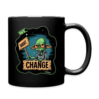 Des extraterrestres verts protestent pour le changement - Mug uni - noir - Droite