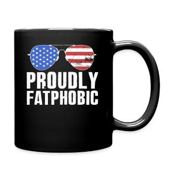 Fièrement grossophobe - Mug uni - noir - Droite