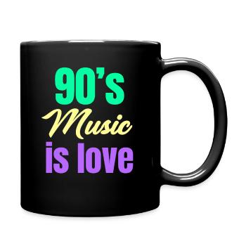 90s Music Is Love Boomer Funny - Full Colour Mug - black - Right