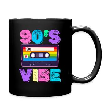 90s Vibe Music Lover Boomer Funny - Full Colour Mug - black - Right