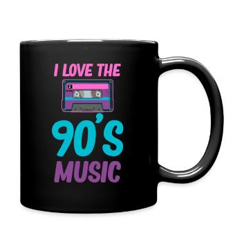 I love the music of the 90s Boomer Funny - Full Colour Mug - black - Right