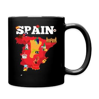 Espagne Carte de voyage España Flag Pride Souvenir - Mug uni - noir - Droite