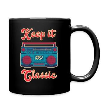 Keep It Classic Retro Boombox Music Blaster 80s - Full Colour Mug - black - Right