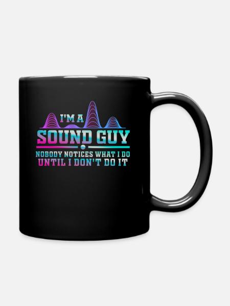 Sound Guy Not A Magician - Full Colour Mug - black