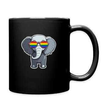 LGBTQ Elefant - Tasse einfarbig - Schwarz - Rechts