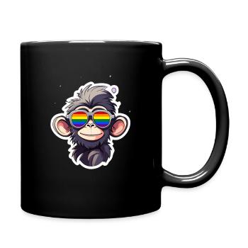LGBTQ Affe - Tasse einfarbig - Schwarz - Rechts