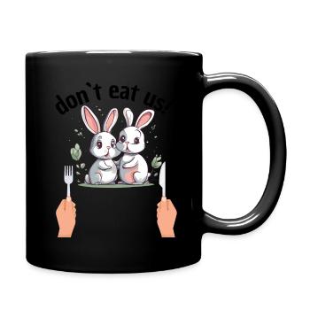 Don’t Eat Us Up - Funny Bunnies - Humour culinaire - Mug uni - noir - Droite