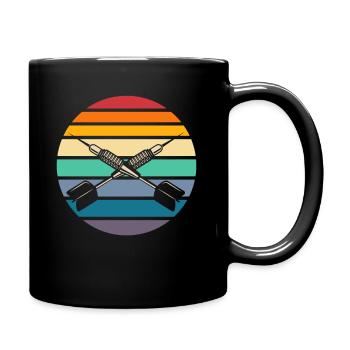 Fléchettes rétro Dartpfeil - Mug uni - noir - Droite