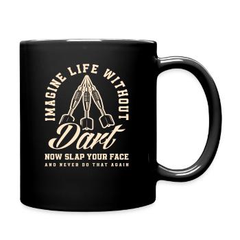 Dart Dartspieler Hobby Sport Geschenk - Tasse einfarbig - Schwarz - Rechts