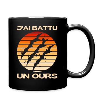 J'ai Battu Un Ours Humour Blessure Rétablissement - Mug uni - noir - Droite