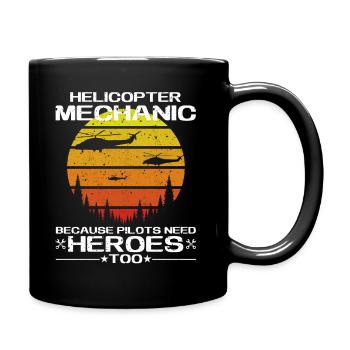 Hubschraubermechaniker-Heldenstolz - Tasse einfarbig - Schwarz - Rechts