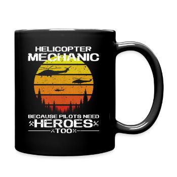 Hubschraubermechaniker Helden Stolz - Tasse einfarbig - Schwarz - Rechts