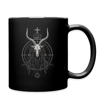 Ziege Baphomet - Tasse einfarbig - Schwarz - Rechts
