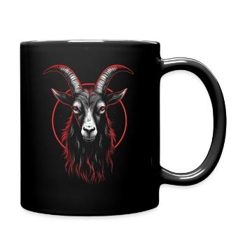 Ziege Baphomet - Tasse einfarbig - Schwarz - Rechts
