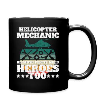 Helicopter Mechanic Heroes Pride - Full Colour Mug - black - Right