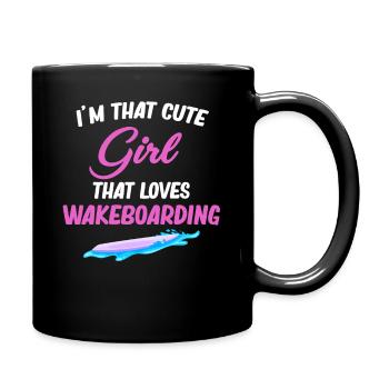 Ich Bin Das Süße Mädchen, Das Wakeboarden, - Tasse einfarbig - Schwarz - Rechts