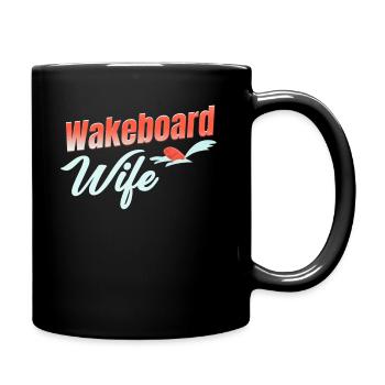 Wakeboard Ehefrau Mädchen Bootfahren Wellen - Tasse einfarbig - Schwarz - Rechts
