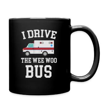 T Shirt Ich Fahre Ehrenamtlich Den Wee Woo Bus Amb - Tasse einfarbig - Schwarz - Rechts
