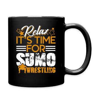 Sumo Relax Time For Sumo Wrestling - Full Colour Mug - black - Right