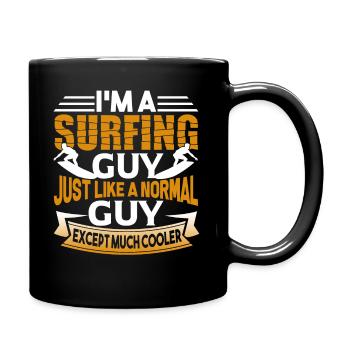 Surfing Surfing Guy Is Cooler - Full Colour Mug - black - Right
