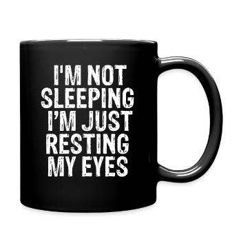 Je ne dors pas, je ne fais que reposer mes yeux Chemise - Mug uni - noir - Droite