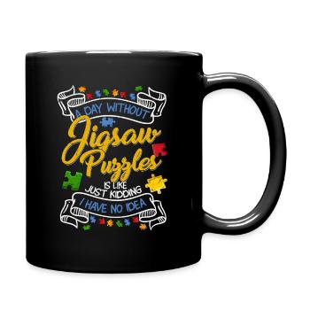 Une journée sans puzzle Résolution de pièces - Mug uni - noir - Droite