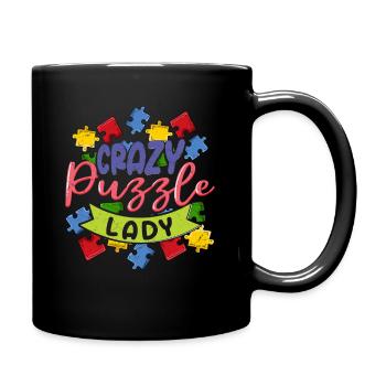 Crazy Puzzle Lady Jigsaw Puzzle pièce - Mug uni - noir - Droite