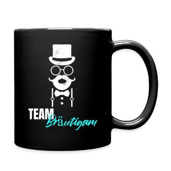 Team Bräutigam Junggeselle Polterer Hipster Herren - Tasse einfarbig - Schwarz - Rechts