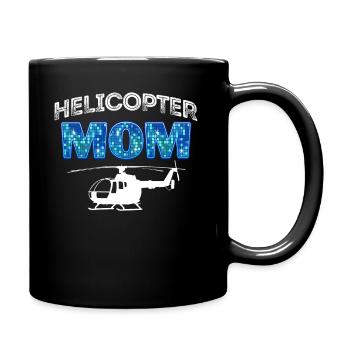 Helikopter Eltern Lustige Helikoptermutter - Tasse einfarbig - Schwarz - Rechts