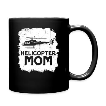 Helikopter Eltern Lustige Helikoptermutter - Tasse einfarbig - Schwarz - Rechts