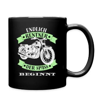 Retirement Retiree Motorcycle Retirement Biker Fun Funny - Full Colour Mug - black - Right