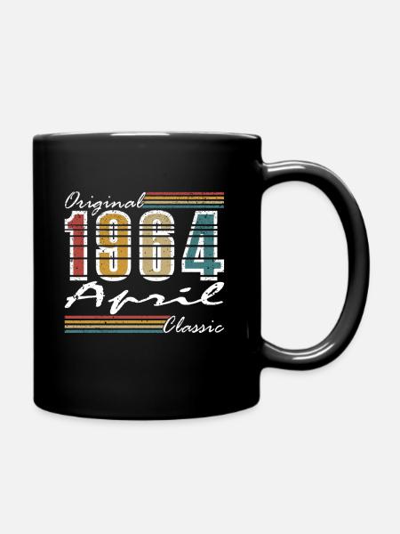 April 1964 Vintage Retro Geburtstag 1964 Geschenk - Tasse einfarbig - Schwarz