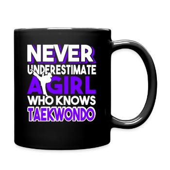 Taekwondo Girl Knows Taekwondo - Full Colour Mug - black - Right