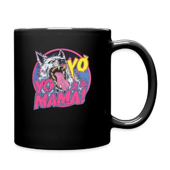 Un loup animal avec des dents, yo ! Yo Mama, ta mère - Mug uni - noir - Droite