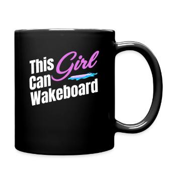 Dieses Mädchen Kann Wakeboarden, Bootfahren, - Tasse einfarbig - Schwarz - Rechts