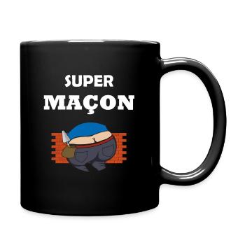 Humour super maçon - Sourire du maçon - Raie - Mug uni - noir - Droite