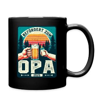 Werdender Opa - Zukünftiger Großvater Opa 2025 - Tasse einfarbig - Schwarz - Rechts