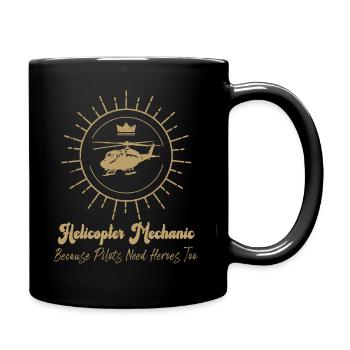 Helicopter Mechanic Heroes Pride - Full Colour Mug - black - Right