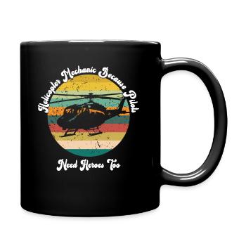 Helicopter Mechanic Heroes Pride - Full Colour Mug - black - Right