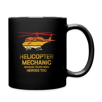 Hubschraubermechaniker-Heldenstolz - Tasse einfarbig - Schwarz - Rechts