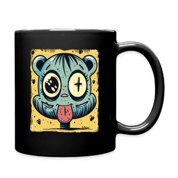 Coeurs, Croix, Dessin Animé et Hamster Coquin - Mug uni - noir - Droite