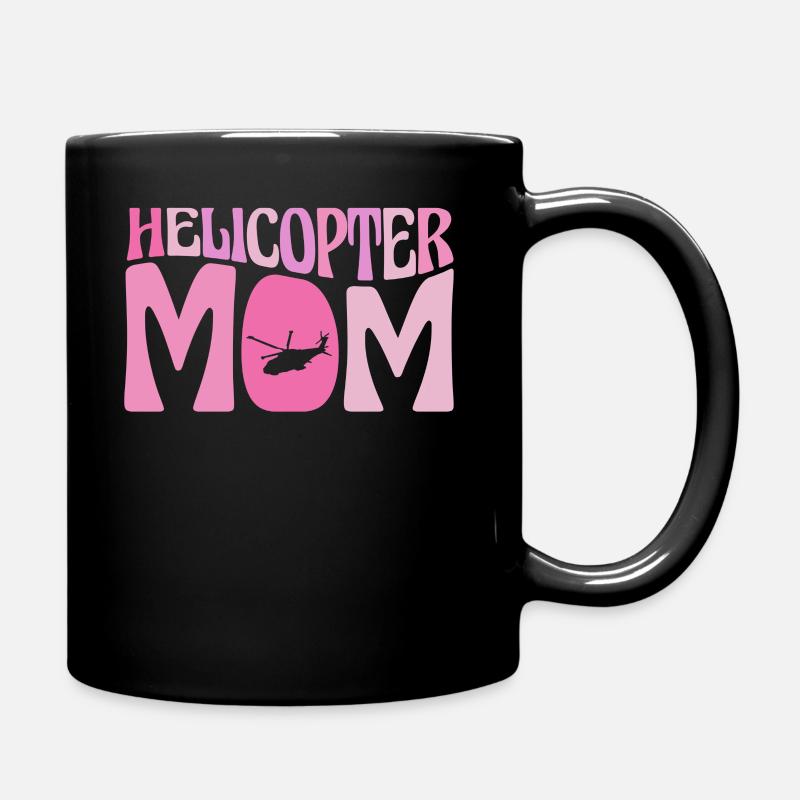 Helikopter Eltern Lustige Helikoptermutter - Tasse einfarbig - Schwarz