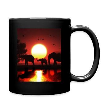 Elephant Wildlife - Full Colour Mug - black - Right