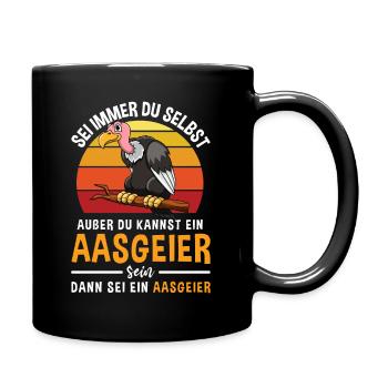 Greifvögel Vogelart Raubvogel Aasgeier - Tasse einfarbig - Schwarz - Rechts