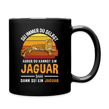 Safari Raubkatze Afrika Retro Jaguar - Tasse einfarbig - Schwarz - Rechts