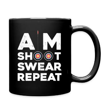 Viser Tirer jurer Répéter - Mug uni - noir - Droite