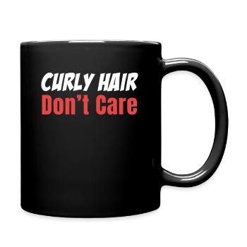 Curly hair doesn't care about funny - Full Colour Mug - black - Right