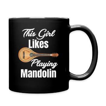 Dieses Mädchen Spielt Gerne Mandoline-gitarre - Tasse einfarbig - Schwarz - Rechts
