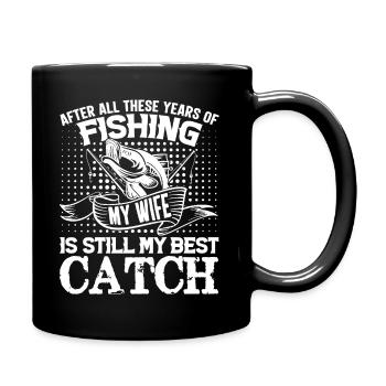 fisch, fisch, angeln, see, meer, angeln, fauna, exotisch - Tasse einfarbig - Schwarz - Rechts
